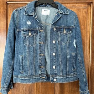 Distressed jean jacket